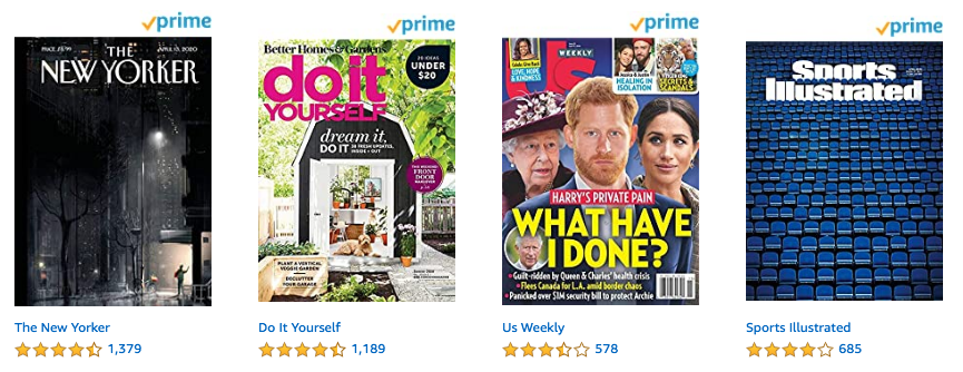 Magazines from Amazon Prime Reading